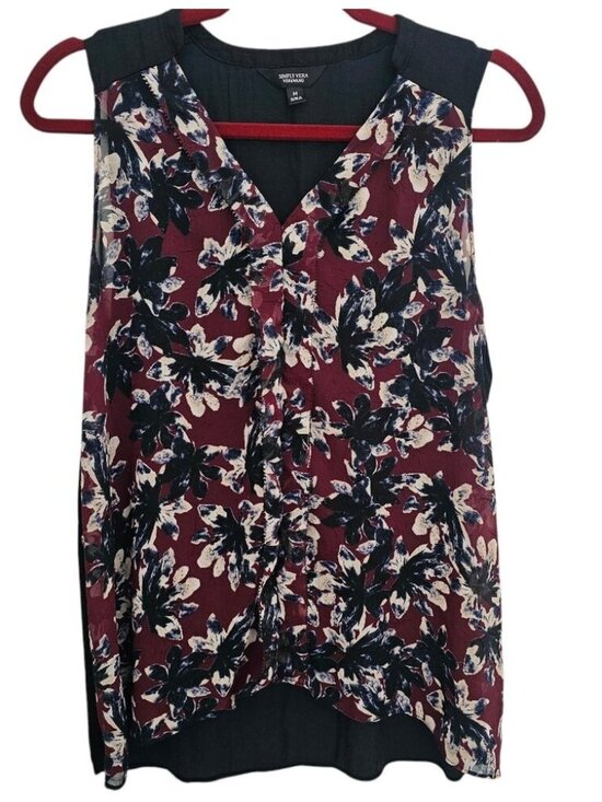 Tops - Whimsigoth Grunge V Neck Abstract Elegant Chic Floral Top